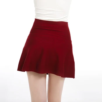 

New 2019 Spring Autumn Women Elegant Skirts Vintage Casual A-Line Big Hem Pleated Umbrella Skirt High Waist Short Skirt