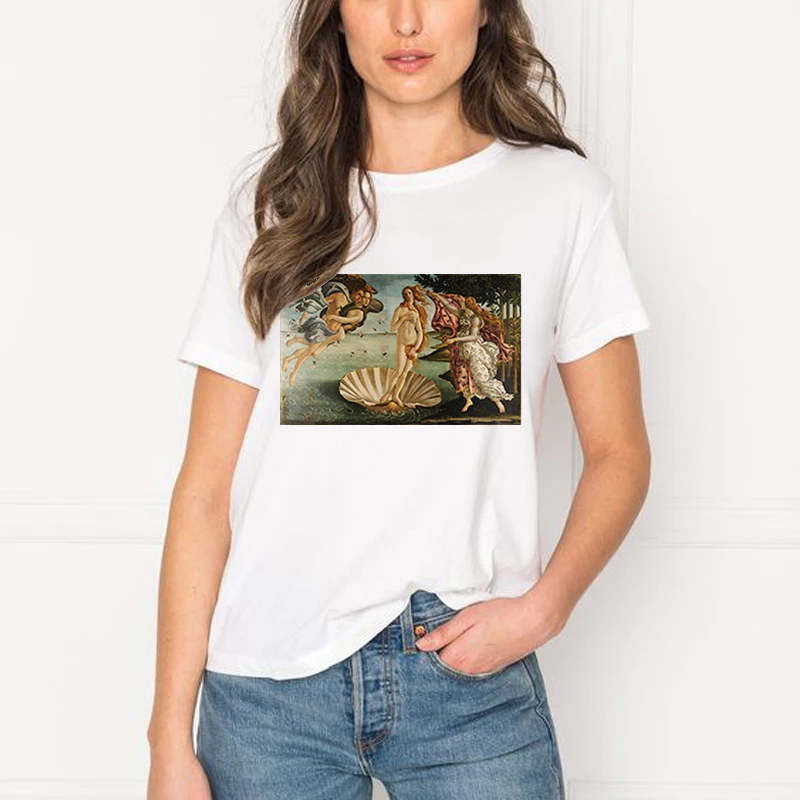 

T Shirts Women 2019 Summer Classic The Birth of Venus Women's T-shirt Leisure Harajuku Vintage Graphic Tees Women Camiseta Mujer