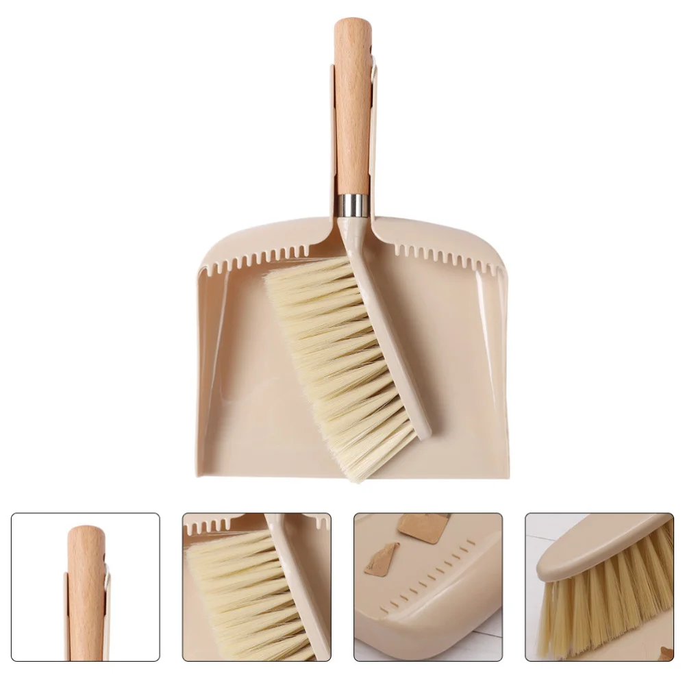 1 Set 2Pcs Desktop Cleaning Broom Mini Dustpan Supplies (Beige) | Дом и сад