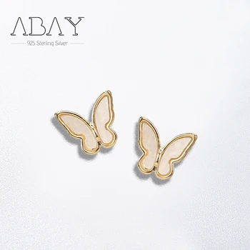 

925 Sterling Silver Earrings,Xianqisen Butterfly Wings Mini Delicate White Elves Earrings Dance Parties Boost Popularity