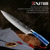 XITUO kitchen knives Set Exquisite blue resin handle Laser Damascus pattern Chef knife Santoku Cleaver Slicing Knives Best Gift ► Photo 2/6