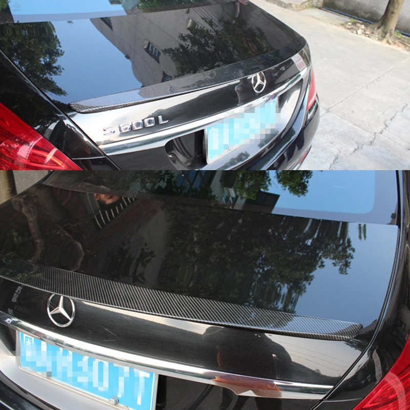 Для W222 задний спойлер для Mercedes Benz S Class W222 спойлер 4 двери S400 S500 S600 S63 S65 AMG- отделка крышки багажника Наклейка