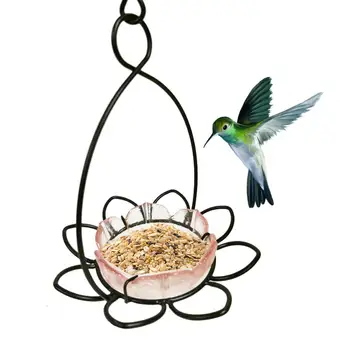 

Metal Non-Automatic Bird Feeder Portable Outdoor Hanging Lotus Shape Bird Feeding Tool Wild Balcony Bird Food Container 20E
