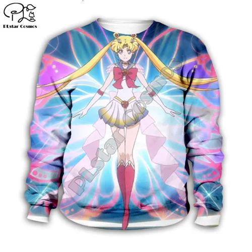 Kids sweatshirts Детская одежда для маленьких девочек толстовка с капюшоном и 3D-принтом «Сейлор Мун», футболка для дочки пальто для малышей, пуловер с изображением Галактики - Цвет: Kids sweatshirts