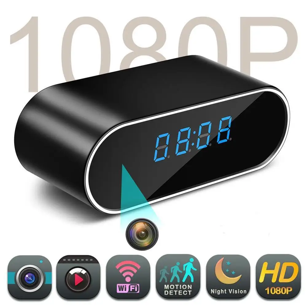 

YHY HD 1080P Wireless WIFI Mini Clock Camera Time Alarm Watch AP Security Night Vision Motion Sensor Remote Monitor Micro Home