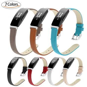 

For Fitbit Inspire HR Watchband Genuine Leather Watch Strap For Fitbit Inspire HR Wristband Smart Accessory with Metal Connetor