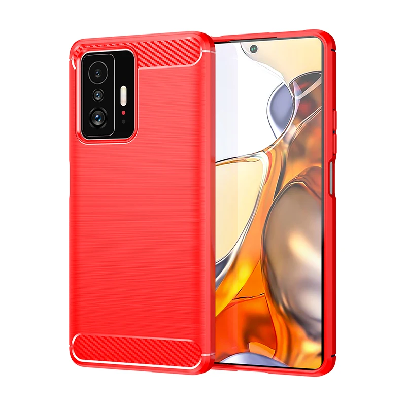 For Xiaomi 11T Case Carbon Fiber Shockproof Soft Silicone Original Touch Feel Bumper Case for Xiaomi 11T Cover For Xiaomi 11T