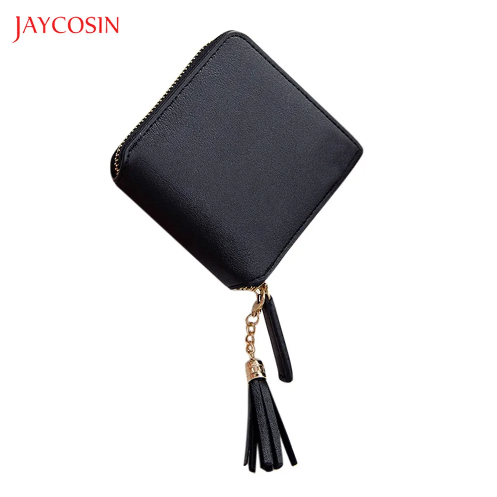 Женский кошелек с кисточками Jaycosin повседневный короткий на молнии отделением
