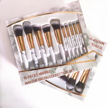 

10 pieces Marble Makeup Brush Collection Set Perfect Professional Cosmetic Tool White And Pink High Quality brushes Eye shadow