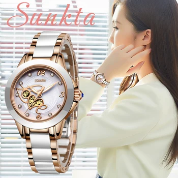 

SUNKTA Rose Gold Watch Women Quartz Watches Ladies Top Brand Luxury Female Wrist Watch Girl Clock Wife gift Zegarek Damski+Box