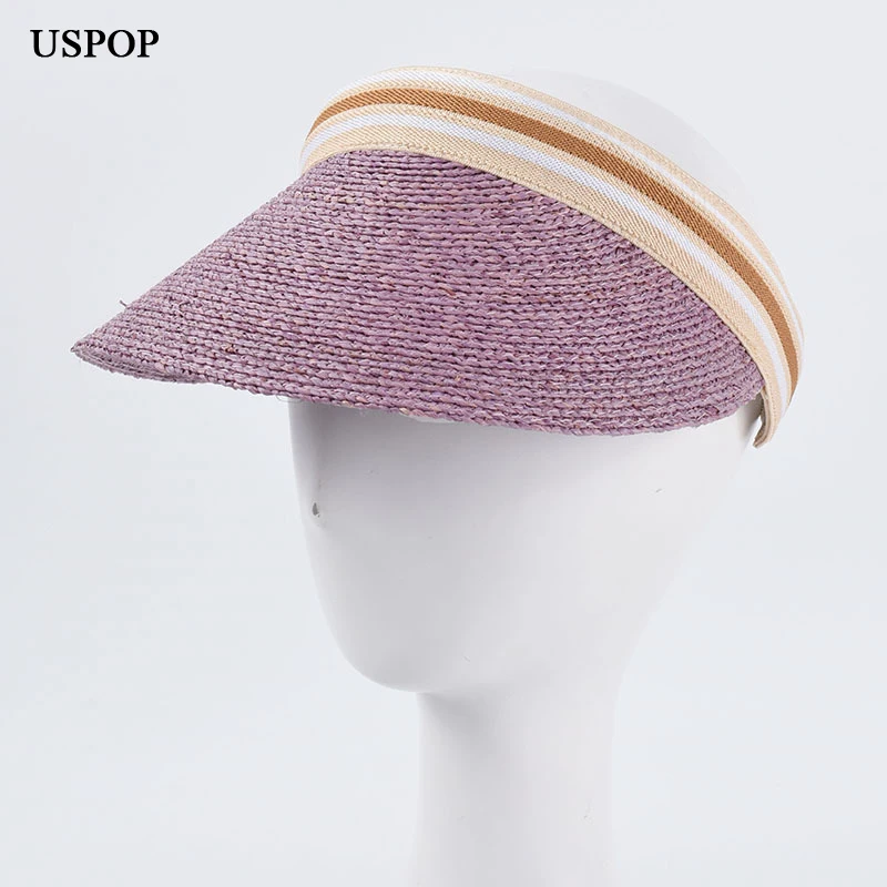 

USPOP New colorful raffia sun hats women natural straw hats beach hat sun visor cap shade