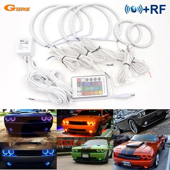 

For Dodge Challenger 2008-2014 Excellent RF remote Bluetooth APP Multi-Color Ultra bright RGB LED Angel Eyes Halo Ring kit