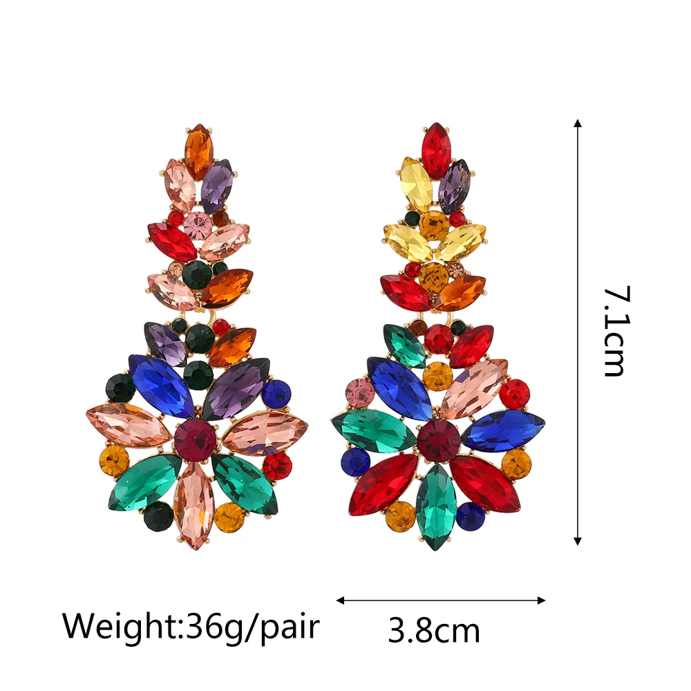 Ztech Mix Crystal Geometric/Bowknot Earrings For Women Big Long Trendy Jewelry Brincos Korean Fashion Accessories pendientes