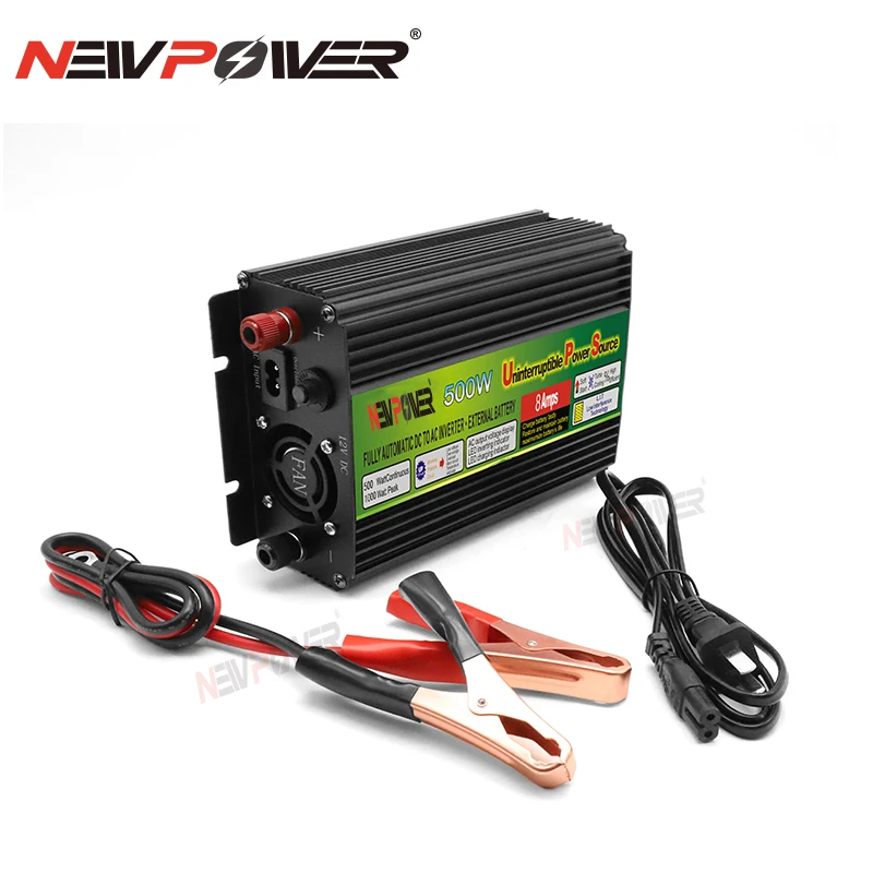 

500W Off Grid Inverter with Charger, MAX 1000W UPS DC12V AC110V/220V Modified Sine Wave Power Inverter with charge function