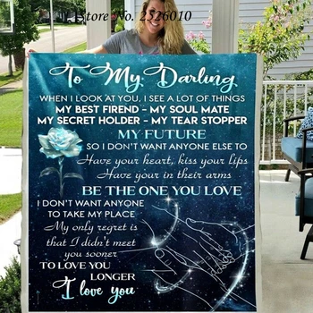 

Throw Blanket TO My Darling Letter Blanket 3D Print Sherpa Blanket on Bed Home Textiles Blanket HBTY XMAS Gift 40