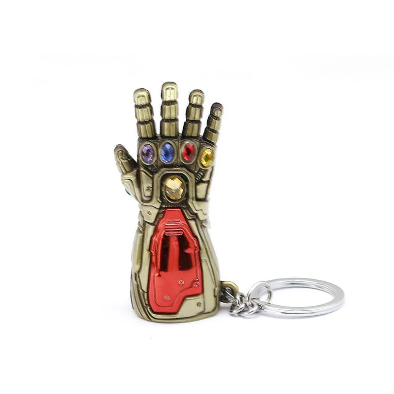 New Avengers Iron Man Glove Keychain Marvel Endgame Infinite Power Gauntlet Keyrings Key Chains Metal Pendant Christmas Jewelry - Цвет: Bronze