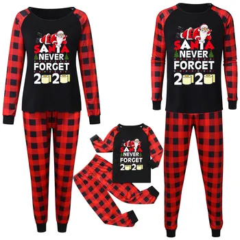 

Letter Printed Christmas Family Matching Clothes Pajamas Xmas Gift Long Sleeve Top+Printed Pants Family Clothes Pajamas Outfits