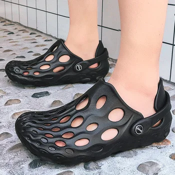 

summer beach sandals men croc shoes fashion man sandals size 11 non slip big hole men strap sandals