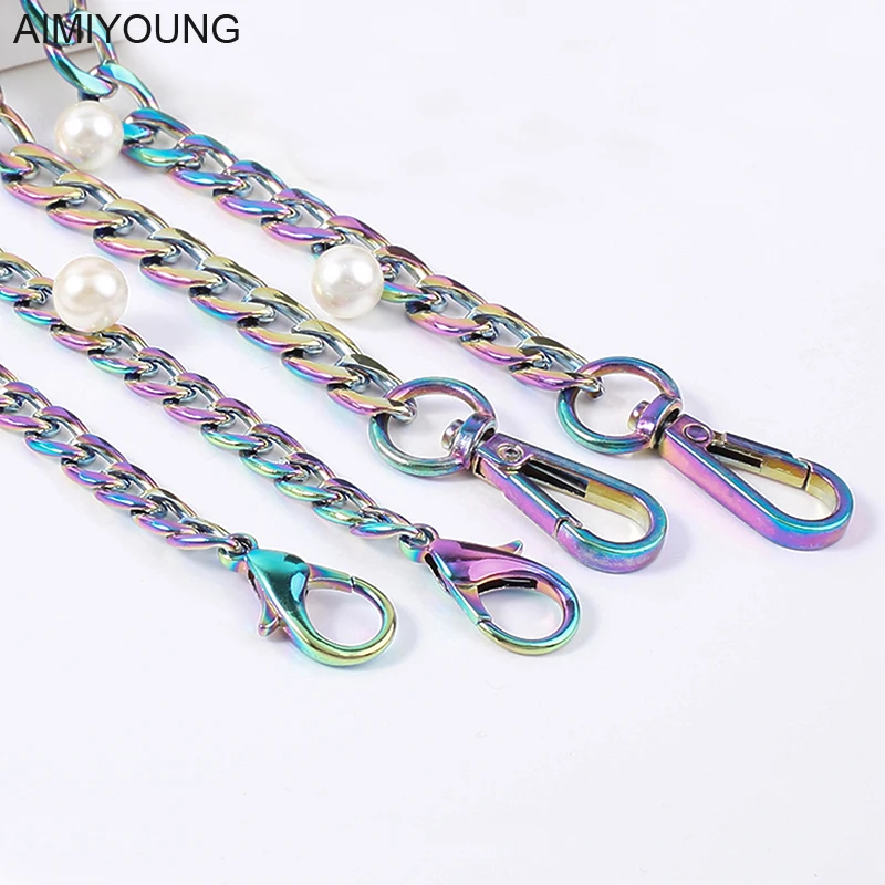 

AIMIYOUNG Bag Strap Handbag Colorful Metal Belt Shoulder Bag Strap Replacement Strap Accessory Bag Part Adjustable Metal Strap