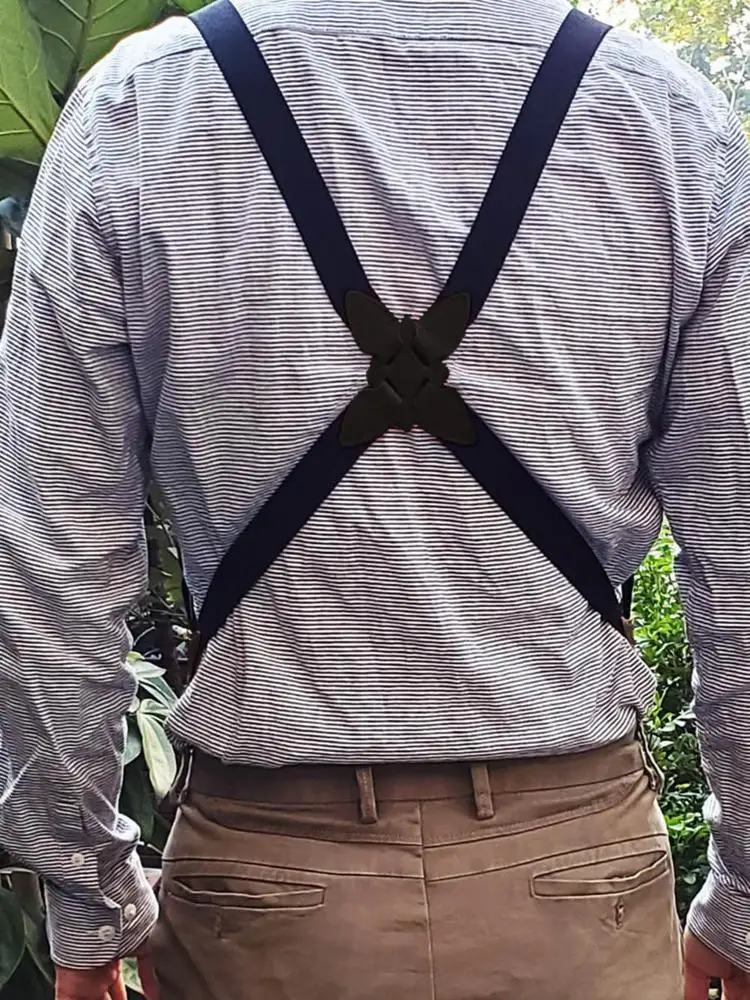 Adjustable X-Back Men's Suspenders with Durable Shirt Clips4