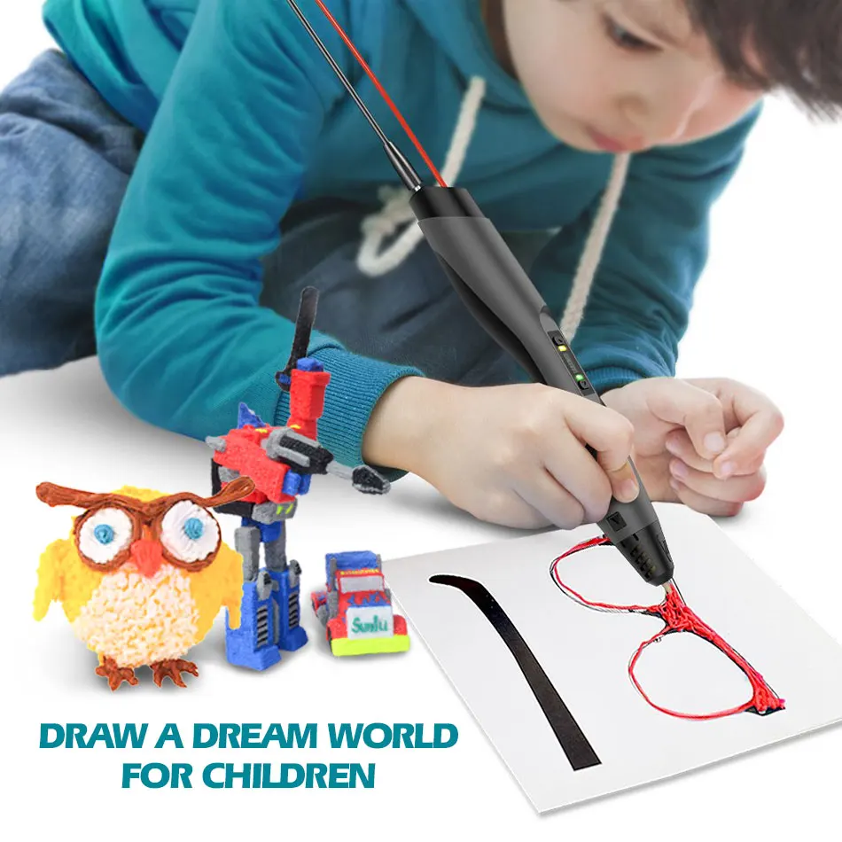 3D Pen Professional SL-300 3D Printing Pen Support PLA ABS Filament Pencil Smart 3D Pen Educational Toys Popular Gifts For Kids