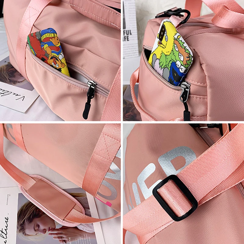 Gym Bag Woman Yoga Bag Waterproof Fitness Sport Bag Nylon Handbag Portable Travel Training Handbag With Shoes Compartment
