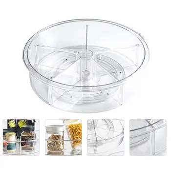 

1Pc Kitchen Fridge Swivel Tray Storage Plate Sundries Holder for Home