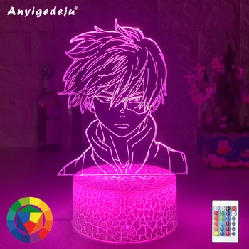

Anime My Hero Academia Shoto Todoroki Face Design Led Night Light Lamp for Kids Child Boys Bedroom Decor Acrylic Table Lamp Gift