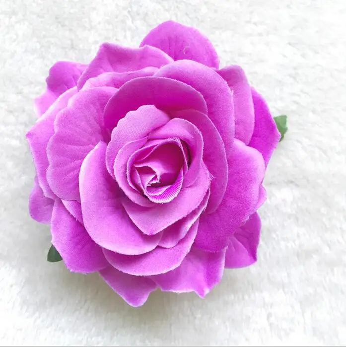 Light Purple Новая флокированная ткань красная роза цветок заколка для волос DIY головной убор аксессуары для волос для свадьбы 11 цветов - Цвет: Light Purple
