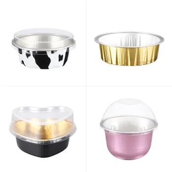 

100pcDisposable aluminum foil box thickened round rectangular barbecue packing box,takeout can heat tin carton aluminum foil cup