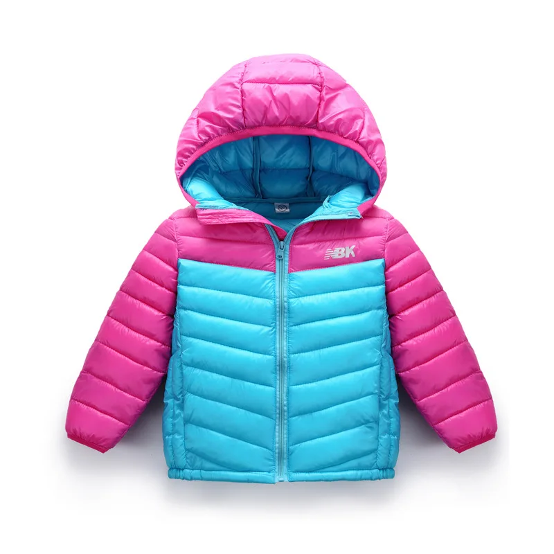 Г., зимние куртки для девочек, верхняя одежда для детей осенняя теплая пуховая парка с капюшоном для мальчиков и девочек-подростков корейская детская одежда на рост от 120 до 160 см - Цвет: Rose Red Coat