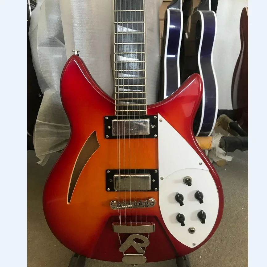 12 струн rickenback iceglo гитара вишневая КРАСНАЯ ОТДЕЛКА ricken электрическая s rick guitar ra
