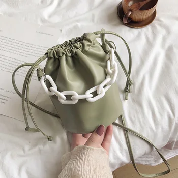 

Fashion portable bucket bag 2020 summer new bag female shoulder messenger bag chain fresh