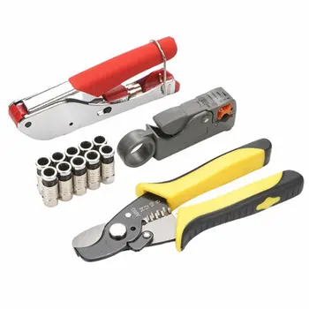 

Coaxial Cable Manual Crimping Tool Set Kit Cable Plier Crimper Stripping Crimping Pliers With Compression Connectors
