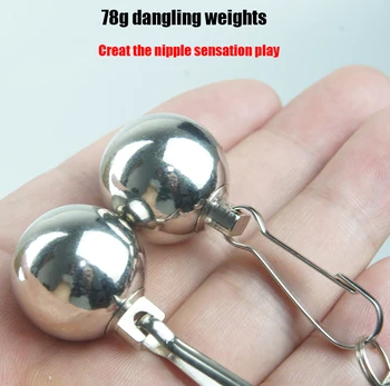 Stainless Steel Nipple Clamps with Ball Weights,Clitoris Labia Pincher,BDSM Bondage Gear,Sex Toys For Couples 5