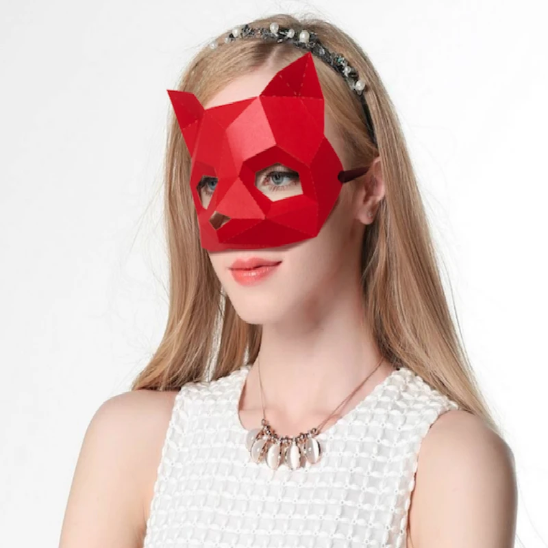 3D половинная бумажная модель костюм кошки животного косплей DIY фотобумага