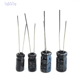 

100PCS NEW 16V 25V 35V 50V Aluminum Electrolytic Capacitor 16V47UF 25V47UF 35V47UF 50V47UF 5X11MM 6X12MM