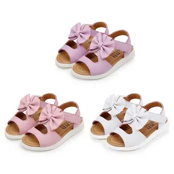 

Kids Sandals Summer Kids Shoes Children Magic Hook Beach Sandals Fashion Bowknot Girls Flat Pricness Shoes