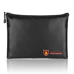 Fireproof Money Document File Passport Bag Water Resistant Safe Storage Case Document Holder Storage For Files Passport Valuable