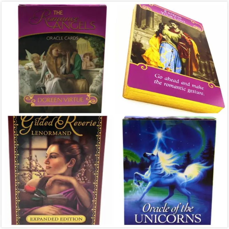 

Romance Angels Oracle Cards English Read Fate Card Game Board Game UNICORNS Lenormand Oracle Cards Tarot Deck For Personal Use