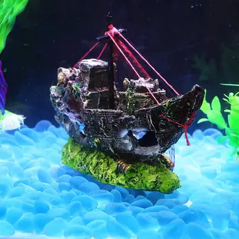 

Resin Home Aquarium Ornament Wreck Sunk Ship Aquarium Ornament Sailing Boat Destroyer Fish Tank Tank Aquarium Decoration