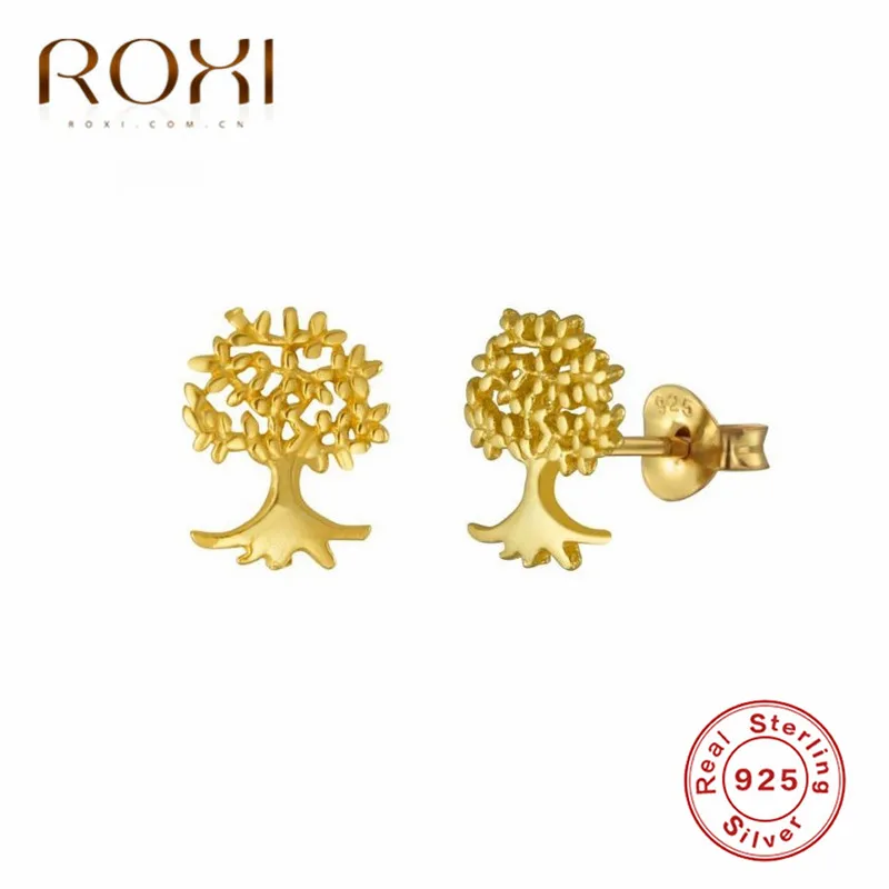 ROXI, изящный дерево серьги с деревом жизни корейские свадебные украшения 925 стерлингового серебра серьги для женщин Бохо жизни деревянные серьги