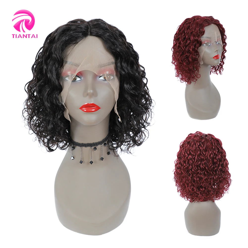 

TIANTAI Human Hair Wigs Short Bob Wig Curly Human Hair Wig Pixie Cut Wigs for Women Brazilian Hair Wigs Remy Part Lace Wigs Burg