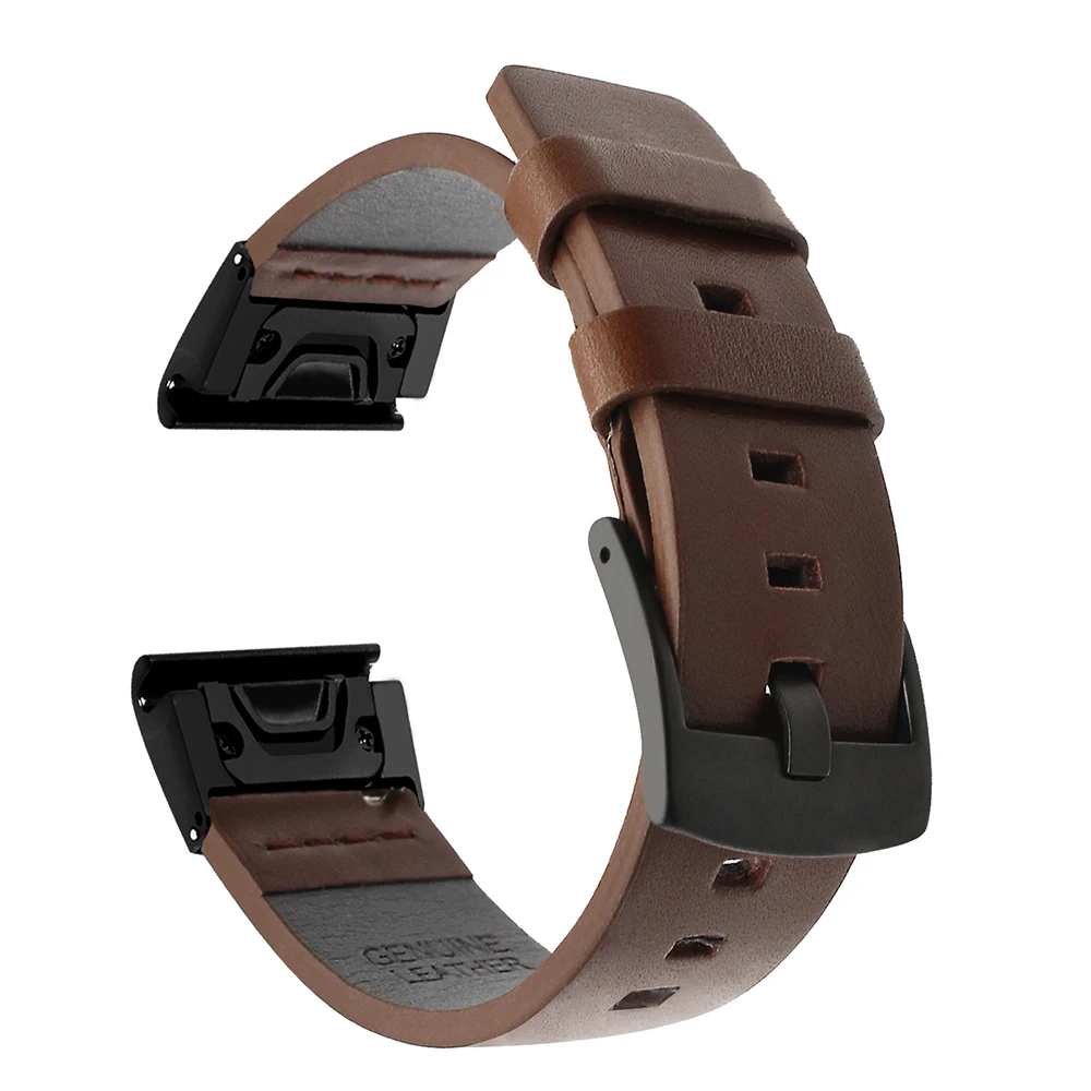Fenix 7X Leather Watchband 22/26mm for Garmin Fenix 6x 5X Plus 3 3HR 5