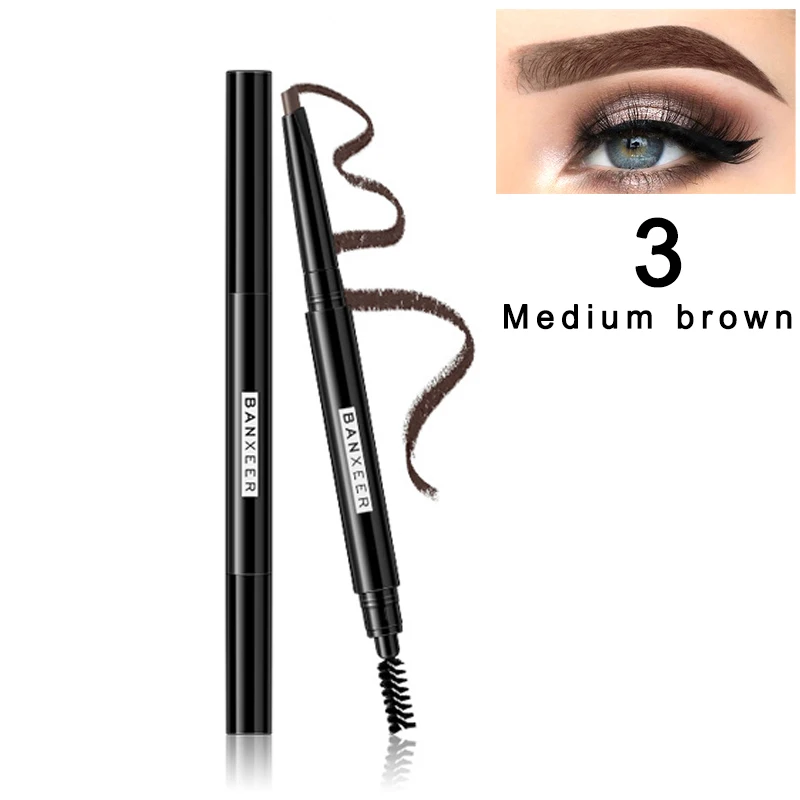 medium brown Водонепроницаемый карандаш для бровей долговечный пятнистый двойной головки карандаш для макияжа SK88 - Цвет: medium brown