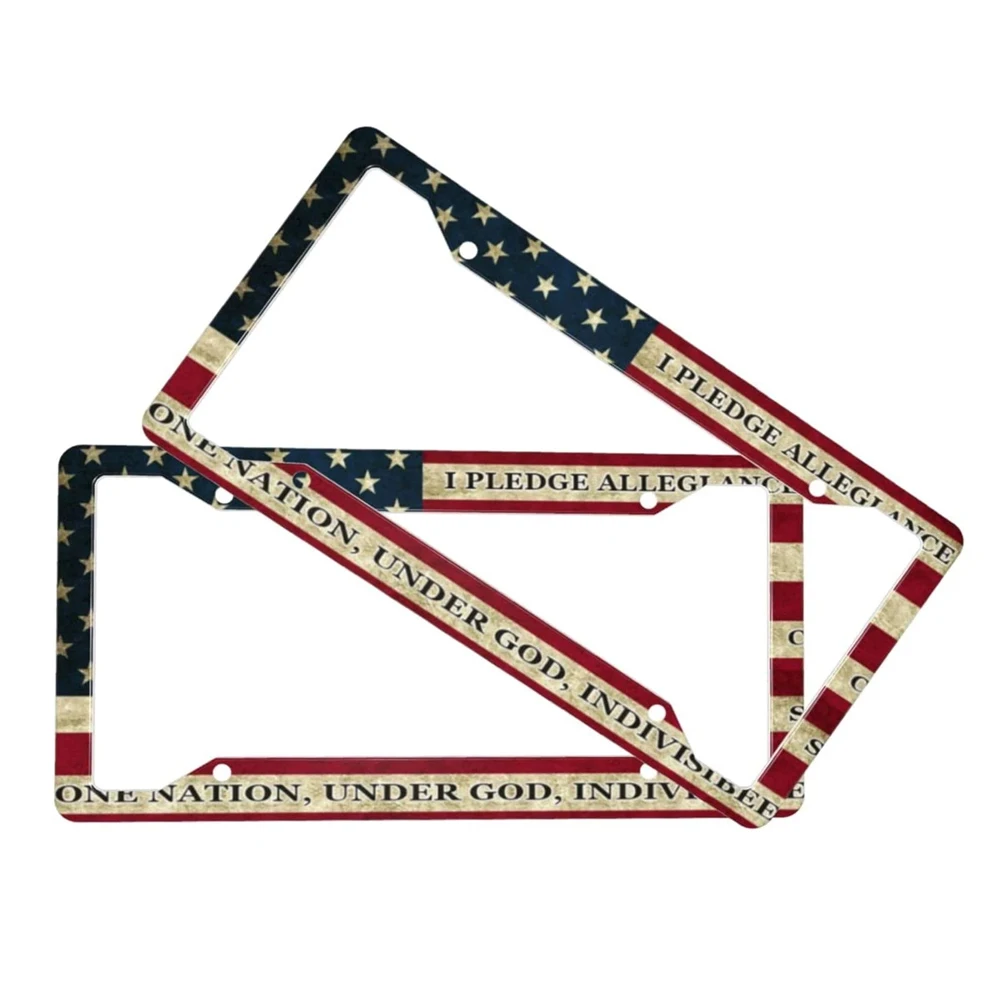 Thin Red Line License Plate Frame Black American Flag License Plate Frames,Decorative Car Tag Frames Aluminum Metal License Plate Holder for US