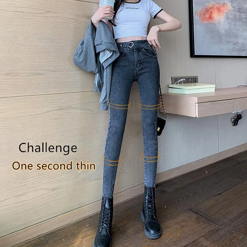 Winter Jeans Female High Waist Denim Skinny Warm Jeans for women Mujer Velvet Pencil Pants Stretch Pantalon Femme