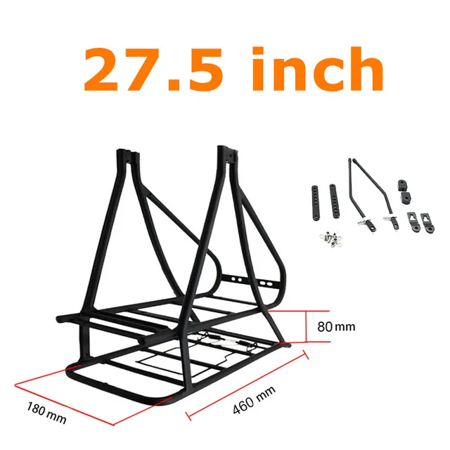 Задний Rack20/24 26 дюймов 700C/28 велосипедный задний стеллаж двухслойная электрическая велосипедная переноска для аккумулятора багажные аксессуары для велосипедной стойки - Color: 27.5 Inch Black