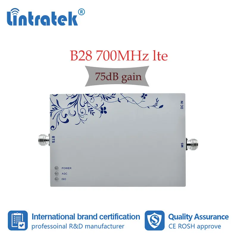 Усилитель сигнала Lintratek 75 дБ с высоким коэффициентом усиления LTE B28 700 МГц