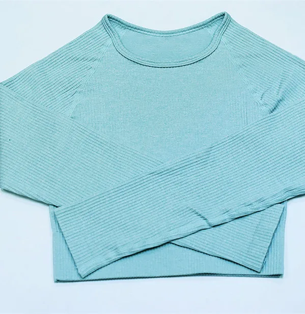 YS33 blue top Женский бесшовный костюм для йоги, спортивная одежда для фитнеса, спортивный комплект для женщин, комплект из 2 предметов для занятий йогой, спортивный комплект из бюстгальтера и леггинсов - Цвет: YS33 blue top
